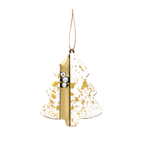 Ёлочная игрушка Ёлочка (белый с золотым )