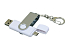 Флешка с поворотным механизмом, c дополнительным разъемом Micro USB, 16 Гб, белый