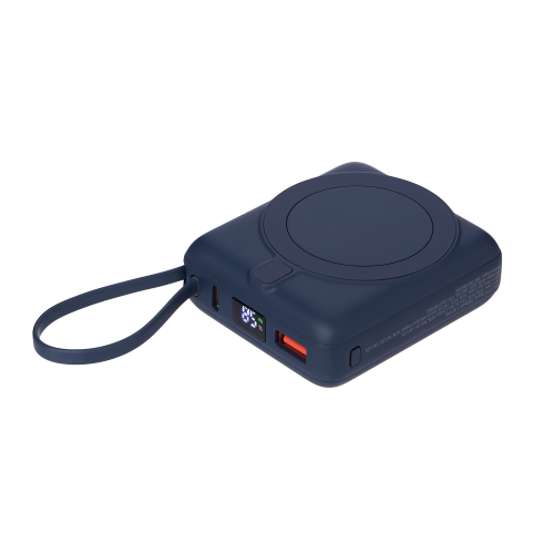 Внешний аккумулятор с подсветкой Риттер PD (Ritter PD) 10000mAh с функцией беспроводной зарядки 15W, синий