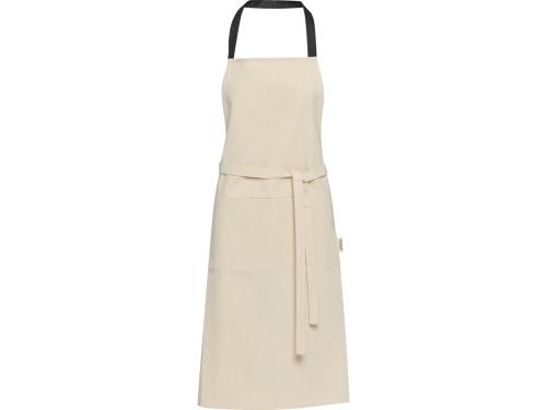 Nia фартук из переработанного хлопка плотностью 200 г/м² - сплошной черный