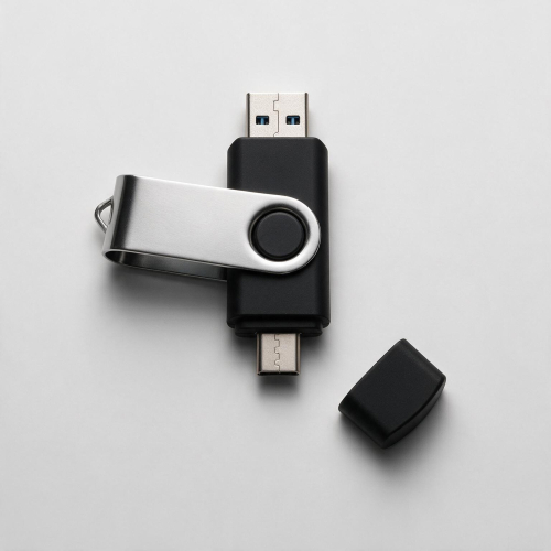 USB3.0/USB Type-C флешка на 32 Гб Квебек C, черный
