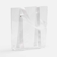 Шопер Clear Fest, ver.2, прозрачный с белыми ручками Шопер Clear Fest, ver.2, прозрачный с белыми ручками
