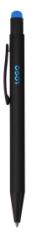 Ручка шариковая Raven (черная с голубым)