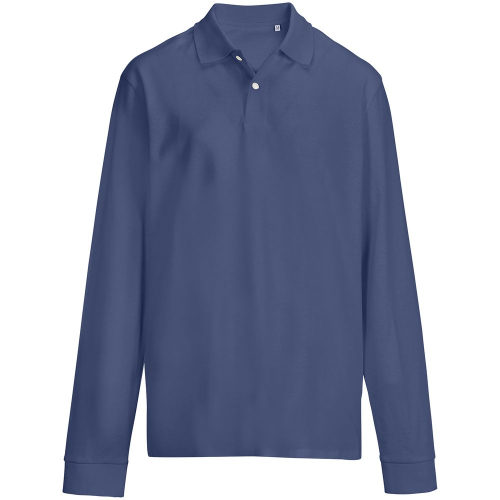 Рубашка поло унисекс с длинным рукавом Pacific LSL, синяя (джинс)