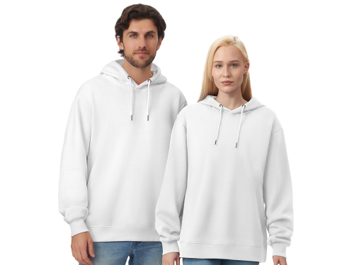 Толстовка с капюшоном оверсайз Lisbon унисекс, белый