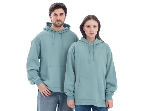 Худи оверсайз Alpha.01 унисекс, пыльный бирюзовый
