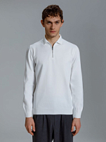 Рубашка поло мужская с длинным рукавом Terrazzo, белая