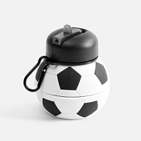 Складная бутылка для воды Football Flex, белая с черным Складная бутылка для воды Football Flex, белая с черным