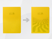 Бизнес-блокнот А5 C2 soft-touch, желтый, с УФ печатью