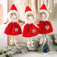 Новогоднее украшение  рождественские ангелы Ротес ( набор 3 шт), Красный