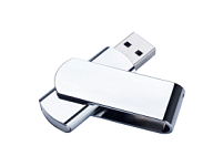 USB-флешка металлическая поворотная на 32 ГБ, глянец USB-флешка металлическая поворотная на 32 ГБ, глянец