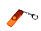 USB-флешка на 32 Гб 3 в 1 поворотный механизм, c двумя дополнительными разъемами MicroUSB и TypeC C с одноцветным металлическим клипом, оранжевый