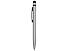 Ручка-стилус пластиковая шариковая Poke, серебристый/черный
