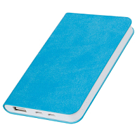 Универсальный аккумулятор "Softi" (5000mAh),голубой, 7,5х12,1х1,1см, искусственная кожа,пл, голубой