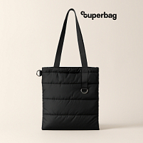 Шоппер Superbag Bubble, с кнопкой (черный)