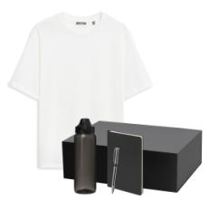 Набор с одеждой RUST NEO (футболка, бутылка, ежедневник, ручка), белый/черный, XL/2XL