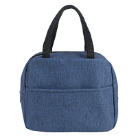 Термосумка "EAT", т.синий меланж, 24 x 21 x 12 см, полиэстер 300D, темно-синий Термосумка "EAT", т.синий меланж, 24 x 21 x 12 см, полиэстер 300D, темно-синий