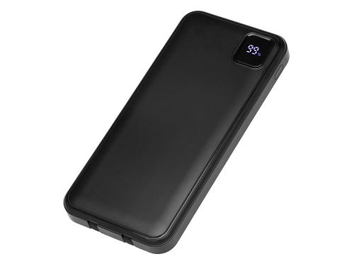 Внешний аккумулятор со встроенными кабелями Фрэйм, 10000мач, черный