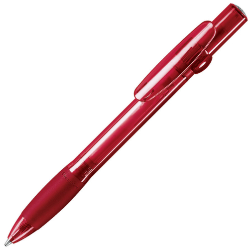 ALLEGRA LX, ручка шариковая с грипом, прозрачный красный, пластик, ярко-красный