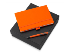 Подарочный набор Vision Pro soft-touch с ручкой и блокнотом А5, оранжевый