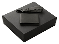 Подарочный набор Long River: кошелек, ремешок для ключей, черная коробка