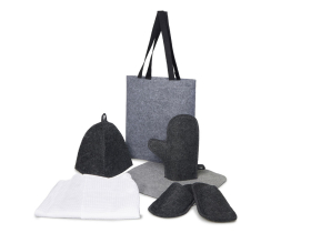 Банный набор с килтом Healing, мужской, серый