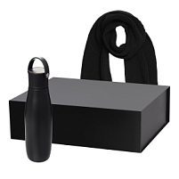 Подарочный набор Bosca, Forges, черный (термобутылка, шарф) Подарочный набор Bosca, Forges, черный (термобутылка, шарф)