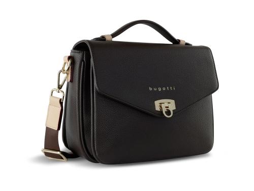 Сумка женская BUGATTI ЭЛЛА | ELLA, тёмно-коричневая, полиуретан, 29х10х22 см