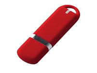 USB 2.0- флешка на 16 Гб, soft-touch, цвет: красный