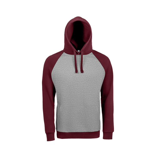 Толстовка унисекс SEATTLE 280, серый, бордовый