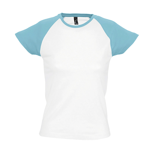 Футболка женская MILKY 150, бирюзовый, белый