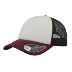 Бейсболка RAPPER, 5 клиньев, пластиковая застежка, белый, черный, бордовый