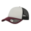 Бейсболка RAPPER, 5 клиньев, пластиковая застежка, белый, черный, бордовый