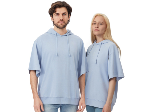 Худи оверсайз с коротким рукавом Warsaw унисекс, небесно-голубой