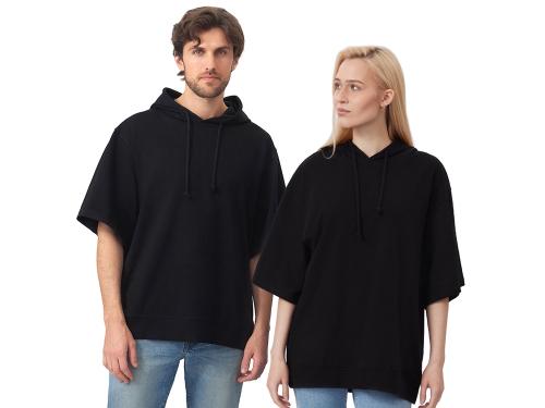 Худи оверсайз с коротким рукавом Warsaw унисекс, черный