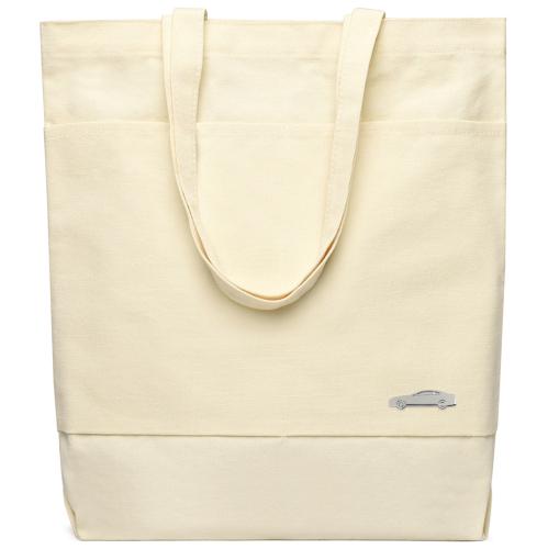 Сумка для покупок JETTA 325 г/м² с шильдом - машина, натуральный/шильд машина (серебро)