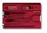 Швейцарская карточка VICTORINOX SwissCard Classic, 10 функций, полупрозрачная красная