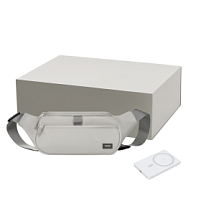 Подарочный набор Boston, Atlantis, серый (поясная сумка, аккумулятор)