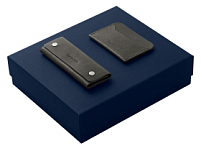 Подарочный набор Long River: картхолдер, ключница, синяя коробка