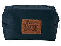 Косметичка из эко-кожи Enio, темно-синий (патчи)