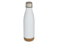 Бутылка для воды Cove из нержавеющей стали с двойными стенками и вакуумной изоляцией, объемом 500 мл, с пробковыми деталями - Белый