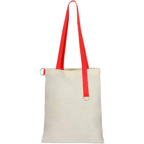 Сумка для покупок White GLOW 325 г/м², Бежевый/Красный