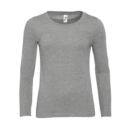 Футболка женская с длинным рукавом MAJESTIC, серый меланж