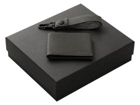 Подарочный набор Long River: кошелек, ремешок для ключей, черная коробка