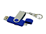 Флешка с поворотным механизмом, c дополнительным разъемом Micro USB, 32 Гб, синий