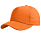 Бейсболка VALLEY, 5 клиньев, металлическая застежка, оранжевый