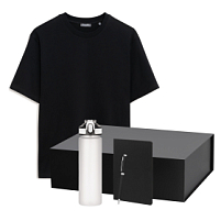 Набор с одеждой RUST (футболка, бутылка, ежедневник, ручка), черный, M