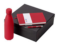 Подарочный набор с блокнотом С3, металлической ручкой и термобутылкой, красный Подарочный набор с блокнотом С3, металлической ручкой и термобутылкой, красный