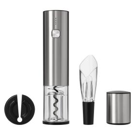 Набор для вина с электрическим штопором Vintaro, серебряный