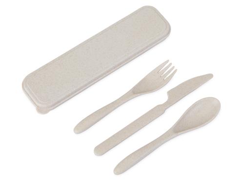 Набор столовых приборов Ron из бамбукового волокна, бежевый